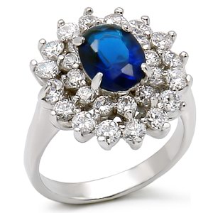CRT SAPPHIRE CLUSTER COCKTAIL RING-sz9
